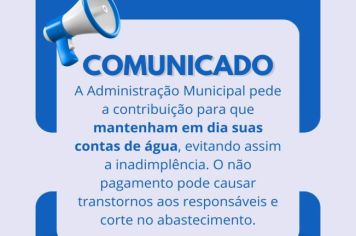 Comunicado: contas de água