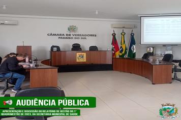 Audiência Pública para apresentação e discussão do Relatório de Gestão do 1° Quadrimestre de 2023 da Secretaria Municipal de Saúde