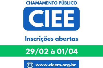 Inscrições abertas para o Processo Seletivo - Programa Bolsa Estágio - CIEE