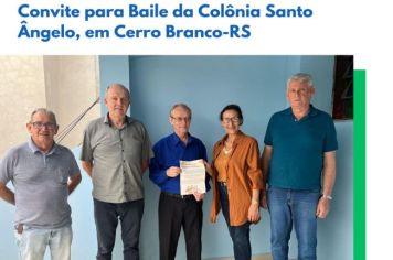 Convite para Baile da Colônia Santo Ângelo, em Cerro Branco-RS