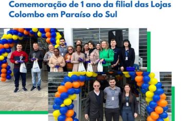 Comemoração de 1 ano da filial das Lojas Colombo em Paraíso do Sul