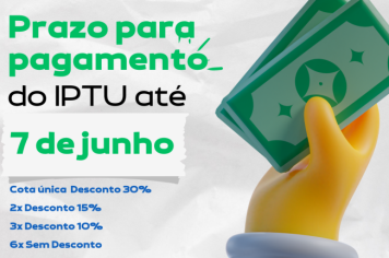 Pagamento do IPTU até o dia 7 de junho