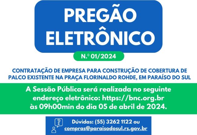 Pregão Eletrônico - N.º 01/2024 