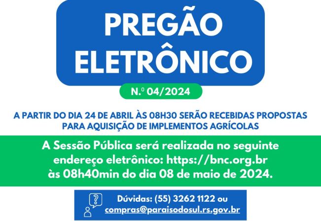 Pregão Eletrônico - N.º 04/2024