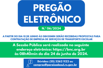 RETIFICAÇÃO - Pregão Eletrônico N.º 06/2024