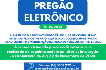 PREGÃO ELETRÔNICO N.º 15/2024