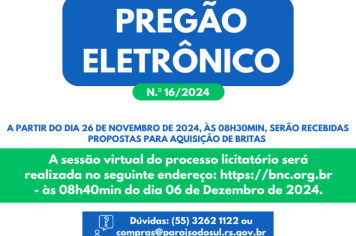 PREGÃO ELETRÔNICO N.º 16/2024