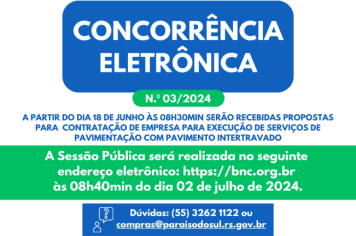 CONCORRÊNCIA ELETRÔNICA N.º 03/2024