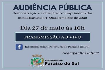Audiência Pública Metas Fiscais 1º quadrimestre de 2020