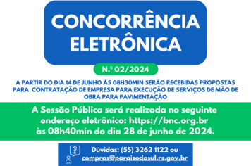CONCORRÊNCIA ELETRÔNICA N.º 02/2024