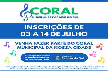 Coral Municipal está com inscrições abertas