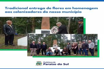 Tradicional entrega de flores em homenagem aos colonizadores do nosso município