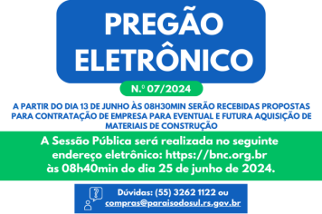 PREGÃO ELETRÔNICO N.º 07/2024