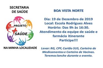 Boa Vista Norte receberá Projeto “Mais Saúde na Minha Localidade”.