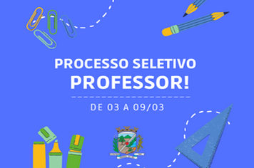 Processo Seletivo para Professor abrirá inscrições amanhã, 03