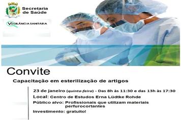 Prefeitura Municipal disponibilizará Capacitação em Esterilização de Artigos