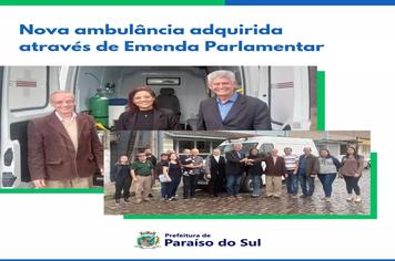 Nova ambulância adquirida através de Emenda Parlamentar