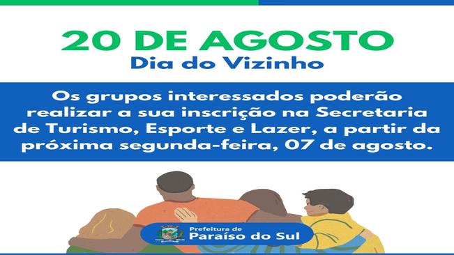 Inscrições - Dia do Vizinho