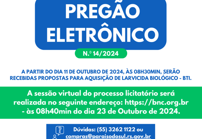 PREGÃO ELETRÔNICO N.º 14/2024