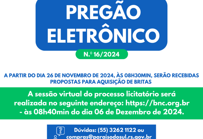 PREGÃO ELETRÔNICO N.º 16/2024