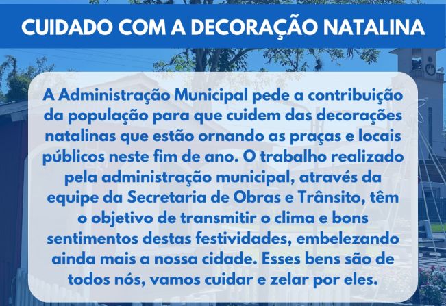 Comunicado: cuidado com a decoração natalina
