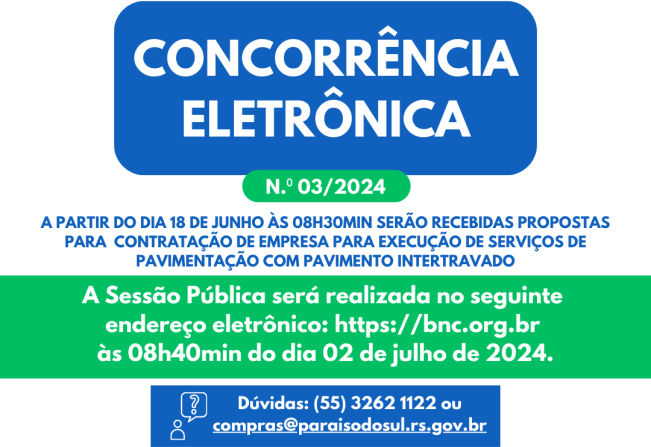 CONCORRÊNCIA ELETRÔNICA N.º 03/2024