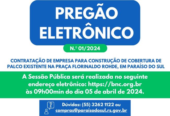 Pregão Eletrônico - N.º 01/2024 