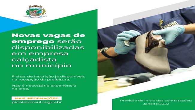 Prefeitura de Paraíso do Sul traz boas notícias referentes á oferta de empregos no município