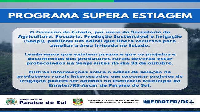 Programa supera estiagem