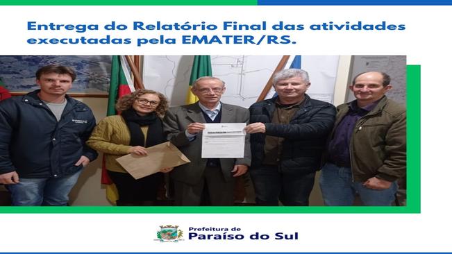 Entrega do Relatório Final das atividades executadas pela EMATER/RS