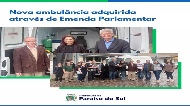 Nova ambulância adquirida através de Emenda Parlamentar