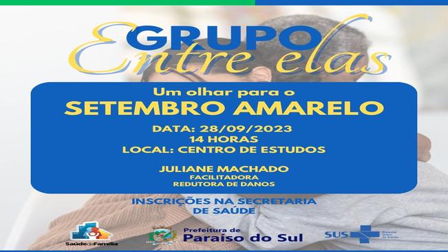 Grupo Entre Elas: Um olhar para o Setembro Amarelo